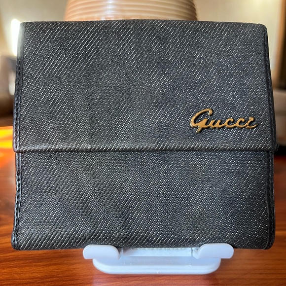 Gucci Accessories - Gucci Black Denim and Leather wallet